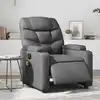 Image de Fauteuil De Massage Inclinable Électrique Gris Similicuir Vidaxl