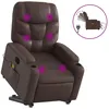 Image de Fauteuil Inclinable De Massage Électrique Marron Similicuir Vidaxl
