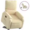 Image de Fauteuil Inclinable Électrique Crème Tissu Vidaxl