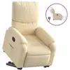 Image de Vidaxl fauteuil inclinable électrique crème tissu