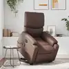Image de Fauteuil Inclinable De Massage Électrique Marron Similicuir Vidaxl