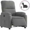 Image de Vidaxl fauteuil inclinable électrique gris foncé tissu microfibre