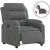 Image de Fauteuil Inclinable Électrique Gris Foncé Tissu Vidaxl