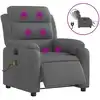 Image de Fauteuil Inclinable De Massage Électrique Gris Foncé Tissu Vidaxl