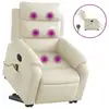 Image de Vidaxl fauteuil inclinable de massage électrique crème similicuir