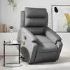 Image de Fauteuil Inclinable De Massage Électrique Gris Similicuir Vidaxl