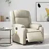 Image de Fauteuil De Massage Inclinable Électrique Crème Similicuir Vidaxl