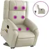 Image de Fauteuil Inclinable De Massage Électrique Crème Similicuir Vidaxl