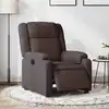 Image de Fauteuil Inclinable Électrique Marron Foncé Tissu Vidaxl