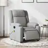 Image de Fauteuil De Massage Inclinable Électrique Gris Clair Tissu Vidaxl