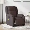 Image de Fauteuil De Massage Inclinable Électrique Marron Foncé Tissu Vidaxl