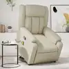 Image de Fauteuil Inclinable De Massage Crème Similicuir Vidaxl