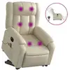 Image de Vidaxl fauteuil inclinable de massage électrique crème similicuir