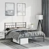 Image de Cadre De Lit Métal Sans Matelas Avec Tête De Lit Noir 135x190cm Vidaxl