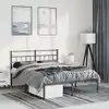 Image de Cadre De Lit Métal Sans Matelas Avec Tête De Lit Noir 150x200cm Vidaxl
