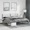 Image de Cadre De Lit Métal Sans Matelas Avec Tête De Lit Noir 193x203cm Vidaxl
