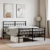 Image de vidaXL Cadre de lit métal sans matelas avec pied de lit noir 120x190cm 355674
