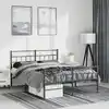 Image de Cadre De Lit Métal Sans Matelas Avec Pied De Lit Noir 135x190cm Vidaxl