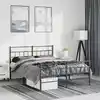 Image de Cadre De Lit Métal Sans Matelas Avec Pied De Lit Noir 150x200cm Vidaxl