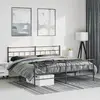 Image de Cadre De Lit Métal Sans Matelas Avec Pied De Lit Noir 193x203cm Vidaxl