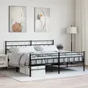 Image de Cadre De Lit Métal Sans Matelas Avec Pied De Lit Noir 200x200cm Vidaxl