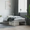 Image de Cadre De Lit Métal Sans Matelas Avec Tête De Lit Blanc 75x190cm Vidaxl