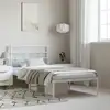 Image de Cadre De Lit Métal Sans Matelas Et Tête De Lit Blanc 100x190 Cm Vidaxl