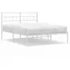 Image de Vidaxl cadre de lit métal sans matelas et tête de lit blanc 150x200 cm