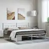 Image de Cadre De Lit Métal Sans Matelas Et Tête De Lit Blanc 183x213 Cm Vidaxl
