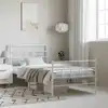 Image de Cadre De Lit Métal Sans Matelas Et Pied De Lit Blanc 100x190 Cm Vidaxl