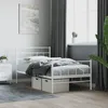 Image de vidaXL Cadre de lit métal avec tête de lit-pied de lit blanc 107x203cm 355722