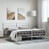 Image de Cadre De Lit Métal Sans Matelas Et Pied De Lit Blanc 193x203 Cm Vidaxl