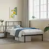 Image de Cadre De Lit Métal Sans Matelas Avec Tête De Lit Noir 107x203cm Vidaxl