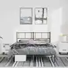Image de Cadre De Lit Métal Sans Matelas Avec Tête De Lit Noir 135x190cm Vidaxl
