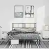 Image de Cadre De Lit Métal Sans Matelas Avec Tête De Lit Noir 150x200cm Vidaxl
