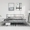 Image de Cadre De Lit Métal Sans Matelas Avec Tête De Lit Noir 183x213cm Vidaxl