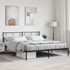 Image de Cadre De Lit Métal Sans Matelas Avec Tête De Lit Noir 200x200cm Vidaxl