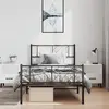 Image de Cadre De Lit Métal Sans Matelas Avec Pied De Lit Noir 100x190cm Vidaxl