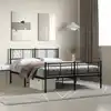 Image de Cadre De Lit Métal Sans Matelas Avec Pied De Lit Noir 120x190cm Vidaxl