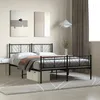 Image de Cadre De Lit Métal Sans Matelas Avec Pied De Lit Noir 140x190cm Vidaxl
