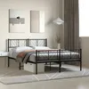 Image de vidaXL Cadre de lit métal sans matelas avec pied de lit noir 140x190cm 372197