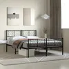 Image de Cadre De Lit Métal Sans Matelas Avec Pied De Lit Noir 140x200cm Vidaxl