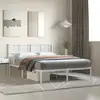 Image de Cadre De Lit Métal Sans Matelas Et Tête De Lit Blanc 140x200 Cm Vidaxl
