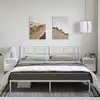 Image de Cadre De Lit M ©tal Sans Matelas Et T  te De Lit Blanc 183x213 Cm Vidaxl