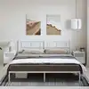 Image de Cadre De Lit Métal Sans Matelas Et Tête De Lit Blanc 193x203 Cm Vidaxl