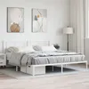 Image de vidaXL Cadre de lit métal avec tête de lit blanc 193x203 cm 372234