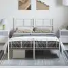 Image de Cadre De Lit Métal Sans Matelas Et Pied De Lit Blanc 150x200 Cm Vidaxl