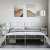 Image de Cadre De Lit Métal Sans Matelas Et Pied De Lit Blanc 193x203 Cm Vidaxl