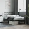 Image de vidaXL Cadre de lit métal sans matelas avec tête de lit noir 75x190 cm 372267