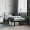 Image de Cadre De Lit Métal Sans Matelas Avec Tête De Lit Noir 80x200 Cm Vidaxl